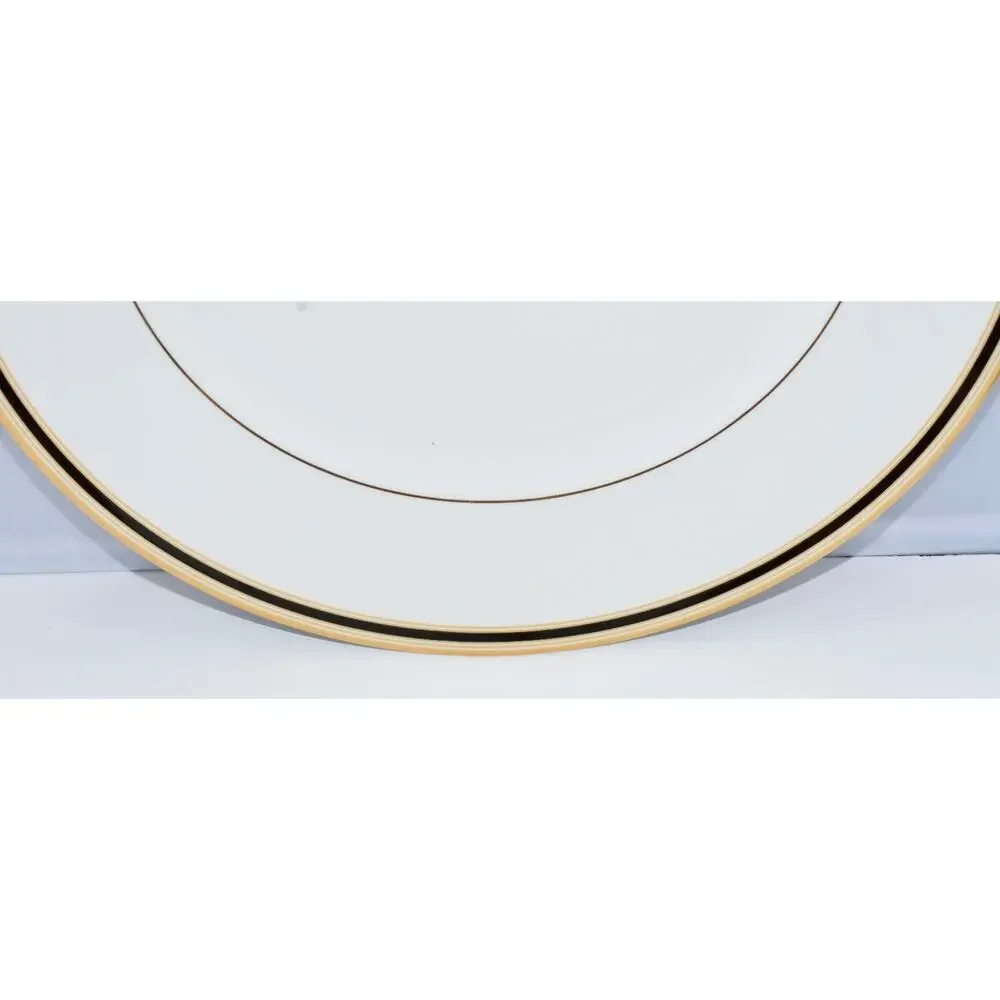 Wedgwood Dinner ware Bone China Clio Black & Gold Rim 10